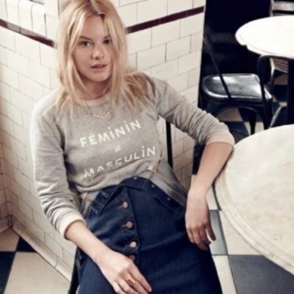 Last day. Sezane et Madewell feminine masculin sweatshirt - Picture 1 of 4